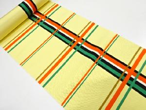 アンティーク　格子模様織り出し　八寸帯地反物